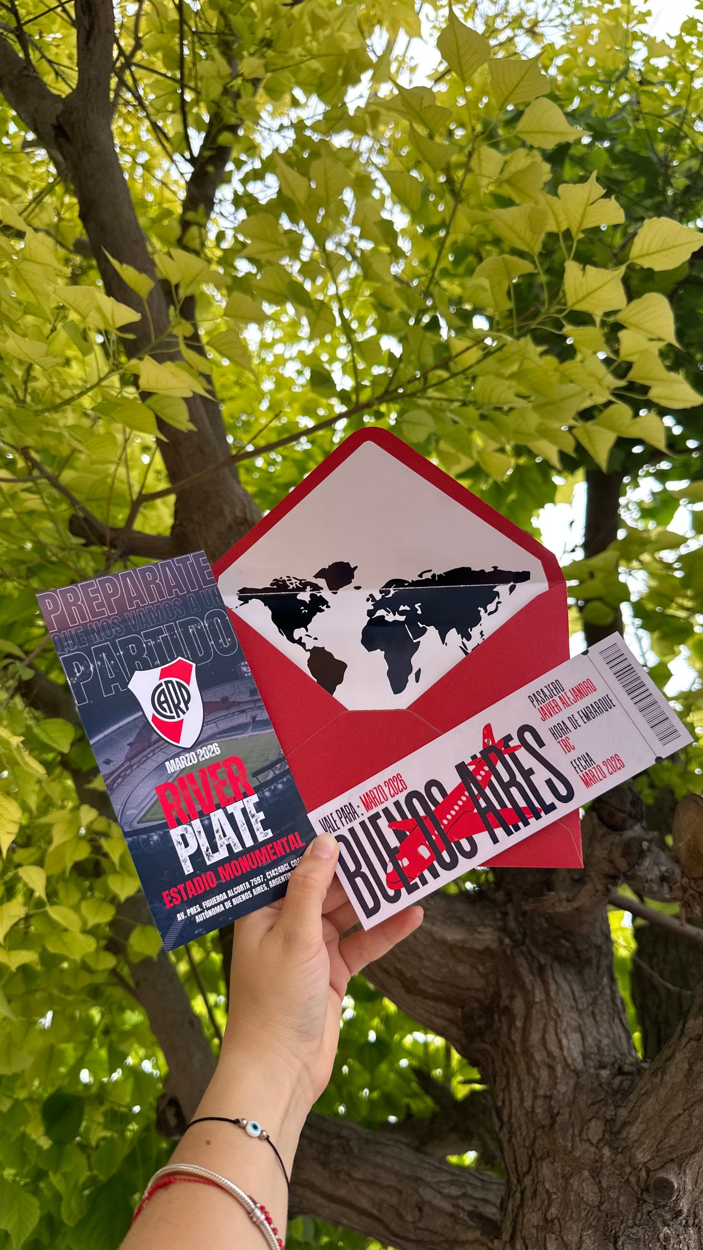 Boleto personalizado para regalo